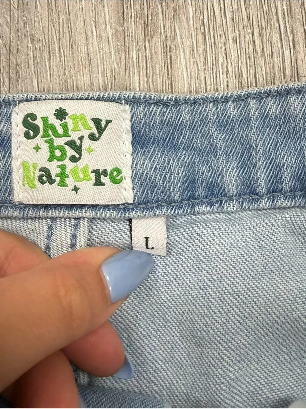 Shiny By Nature Light Wash Denim Shorts - Size Large